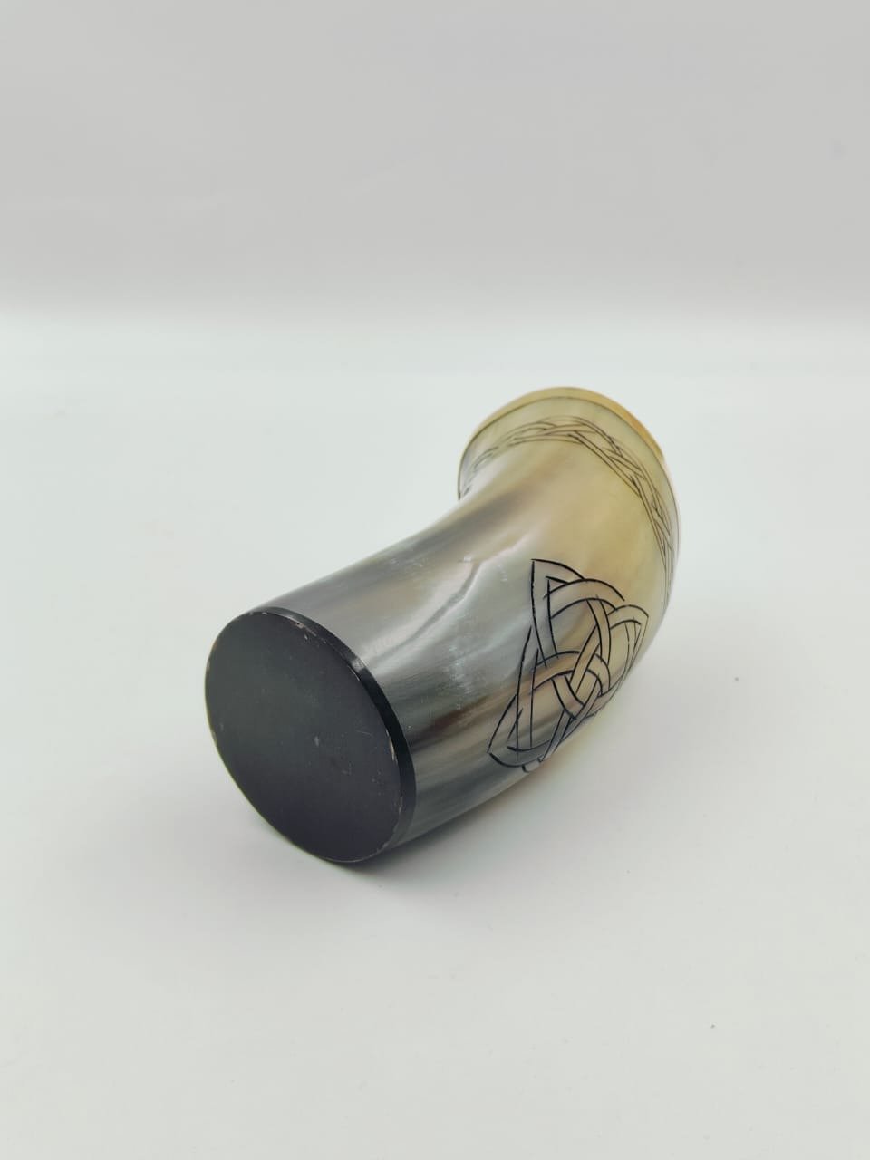 Carved Horn Viking Tankard